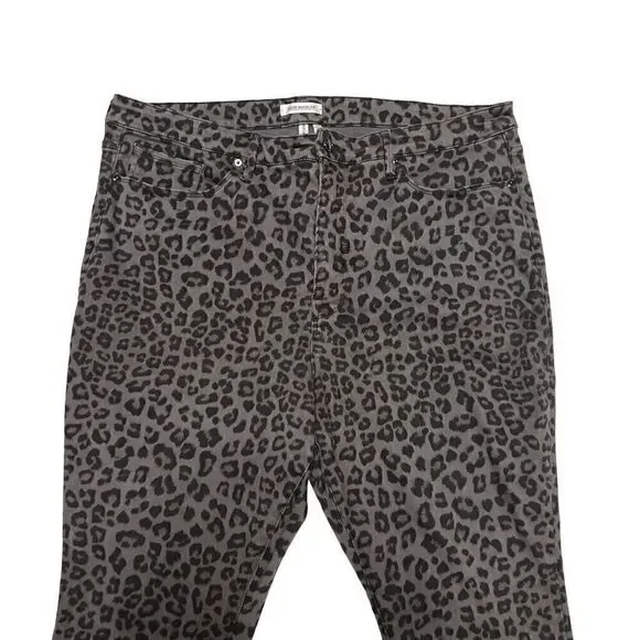 Good American Womens Plus Size 22 Good Legs Skinny Animal Leopard Jeans Pant - Picture 3 of 8